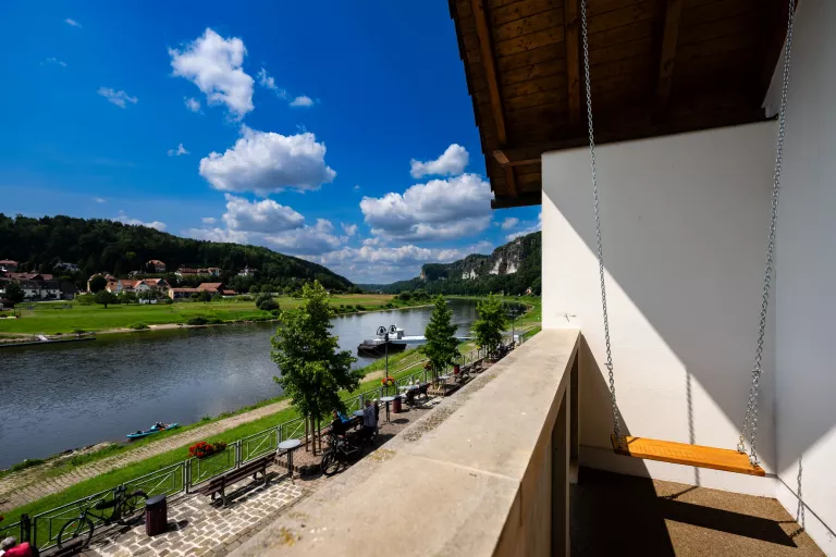Ausblick aus dem Familienapartment im Hotel Rathener Hof