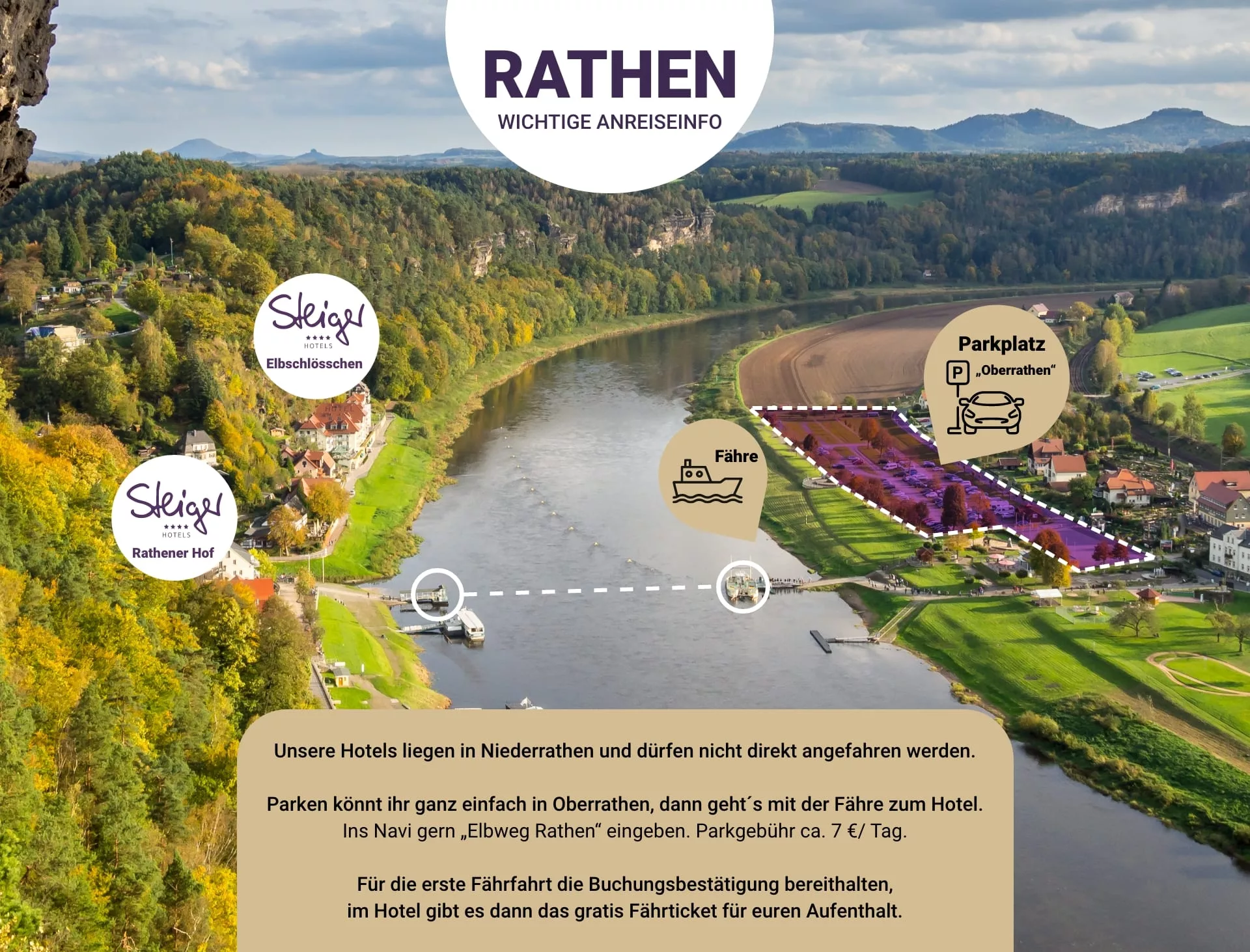 Parkplatz Faehre in Rathen by STEIGER Hotels